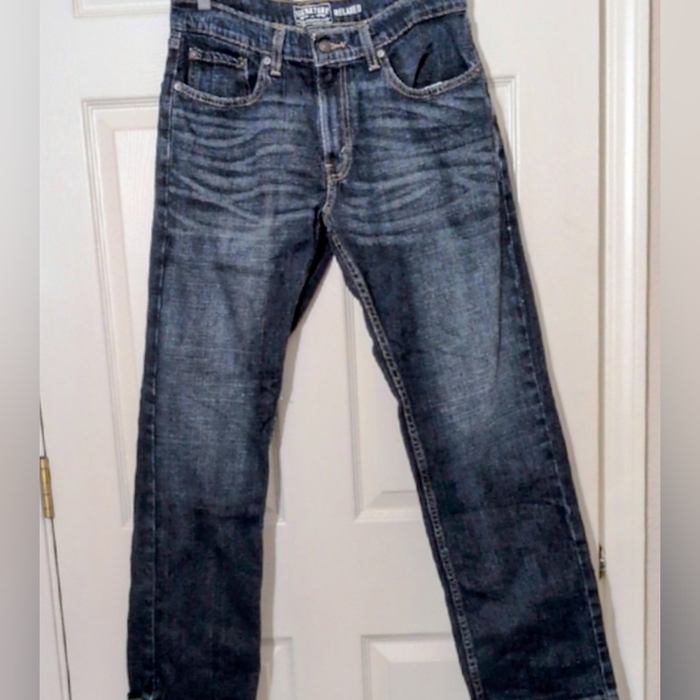 Signature by Levi Strauss Men's Deep Indigo Relaxed Jeans 32x32, Excellent